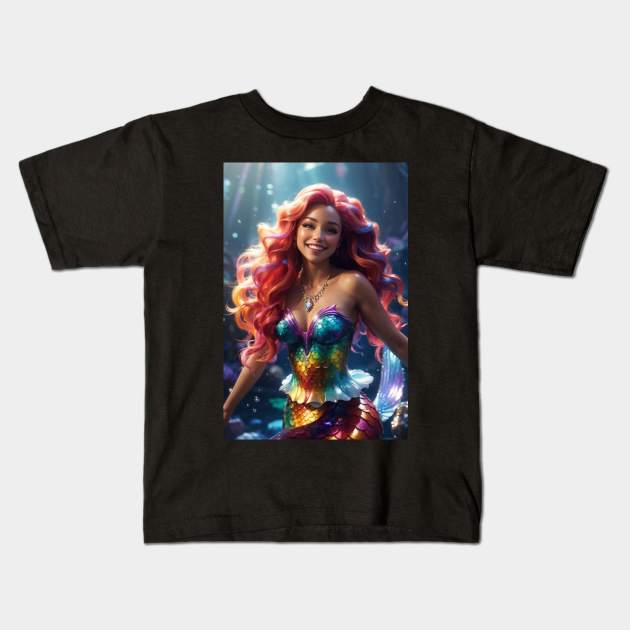 Sparkle Party Mermaid Kids T-Shirt by MGRCLimon